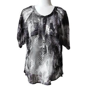Express NWOT Women's Sheer Snakeskin Print Blouse XS